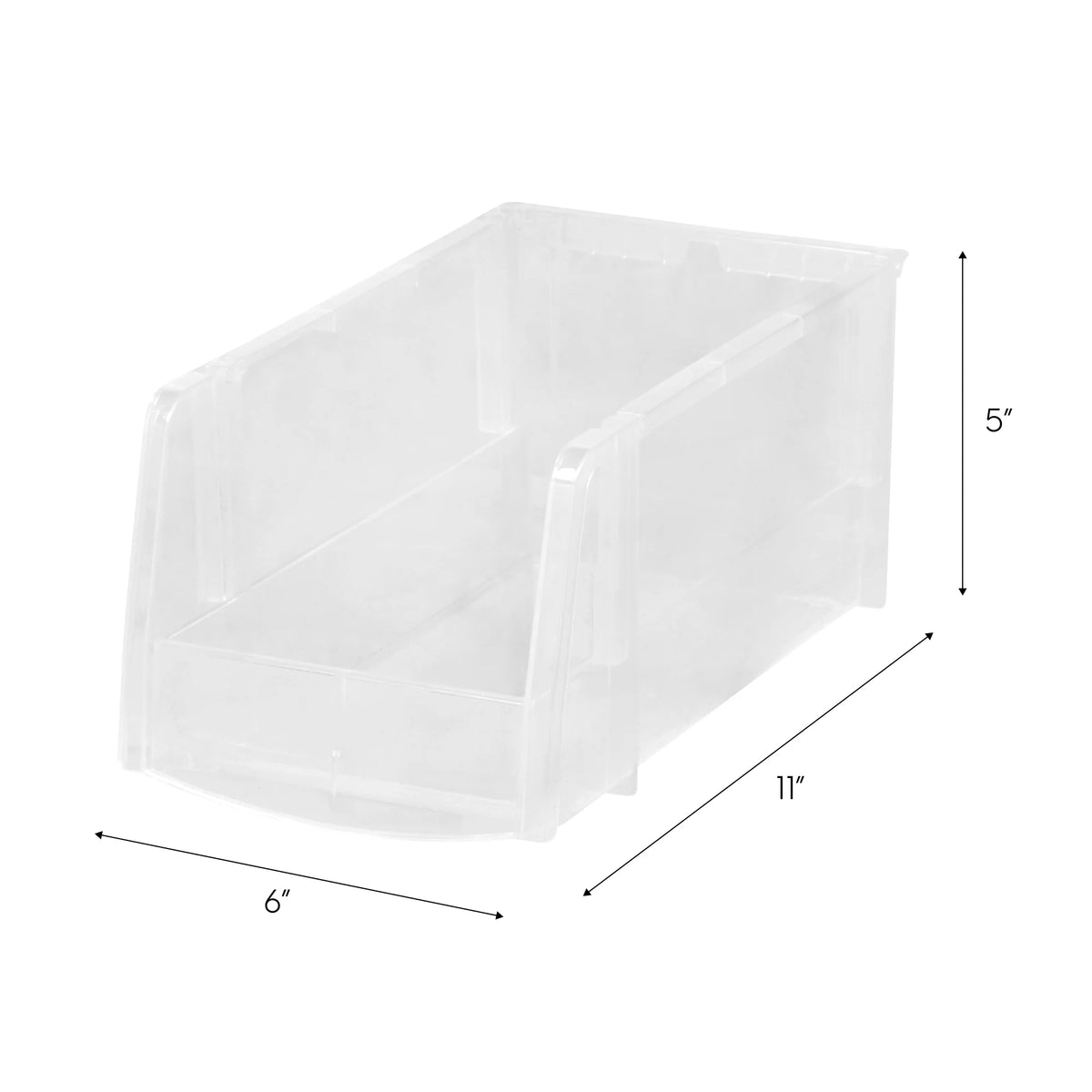 Medium Stackable Caddy Basket, 4 Pack, Clear