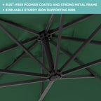 JUSTLET 10ft Heavy Duty Patio Hanging Offset Cantilever Patio Umbrella W/ 4-Piece Base Included Included, Beige