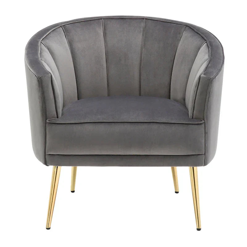 Randolf Velvet Accent Chair in Silver Orchid