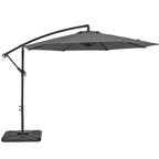 JUSTLET 10ft Heavy Duty Patio Hanging Offset Cantilever Patio Umbrella W/ 4-Piece Base Included Included, Beige