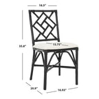 Set of 2 SAFAVIEH Maye Rattan Accent Chairs with Cushions - Dimensions: 18.5" W x 20.9" L x 35.8" H