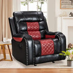 Spacious Faux Leather American-Style Recliner Chair for Living Room