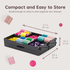 2-Tier Drawer Organizer Expandable Multi-Level Collapsible Organization- Charcoal