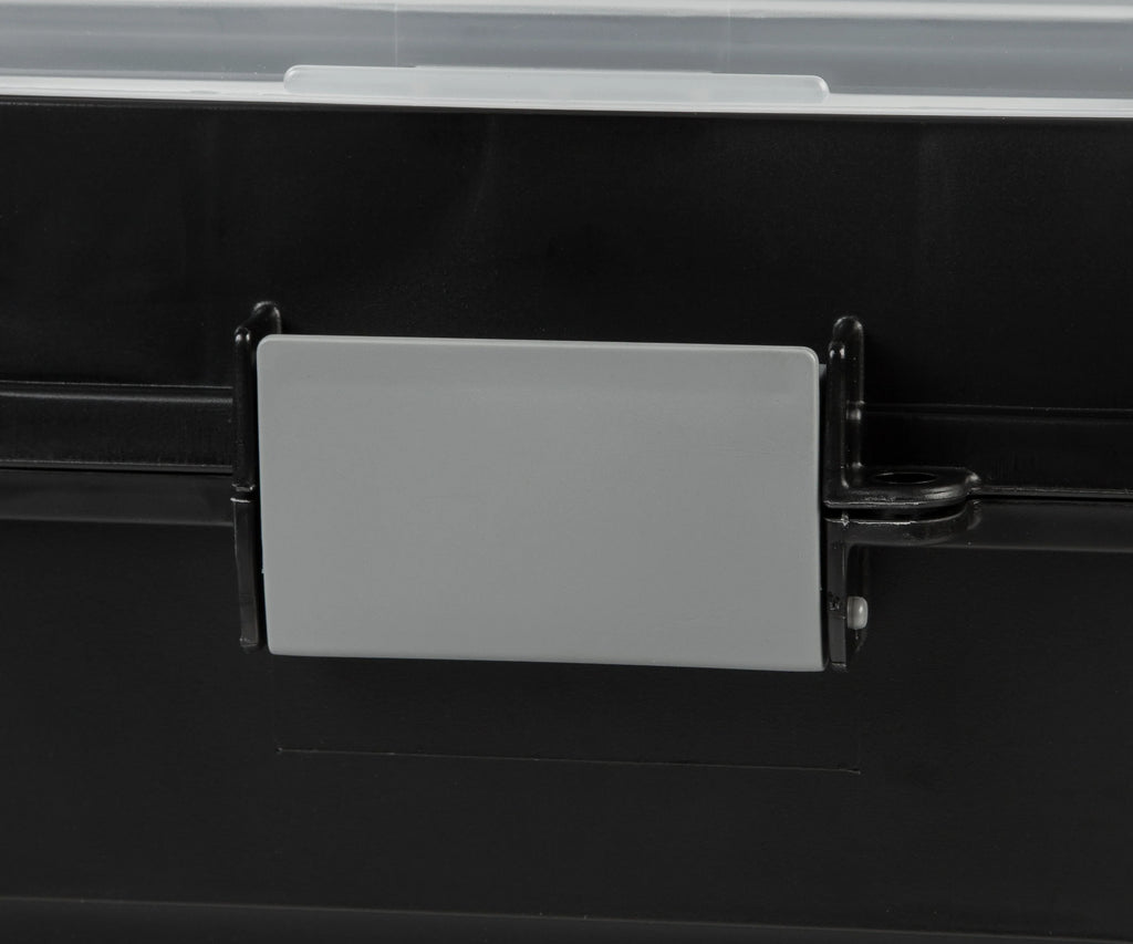 Plastic Office Storage Portable Letter File-Box with Organizer-Lid, Black