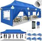 Hoteel 10x15 Heavy Duty Canopy Tent with 4 Sidewalls,Pop up Canopy for Parties Wedding,Commercial Easy up Gazebo with Roller Bag,UV 50+ &,Black