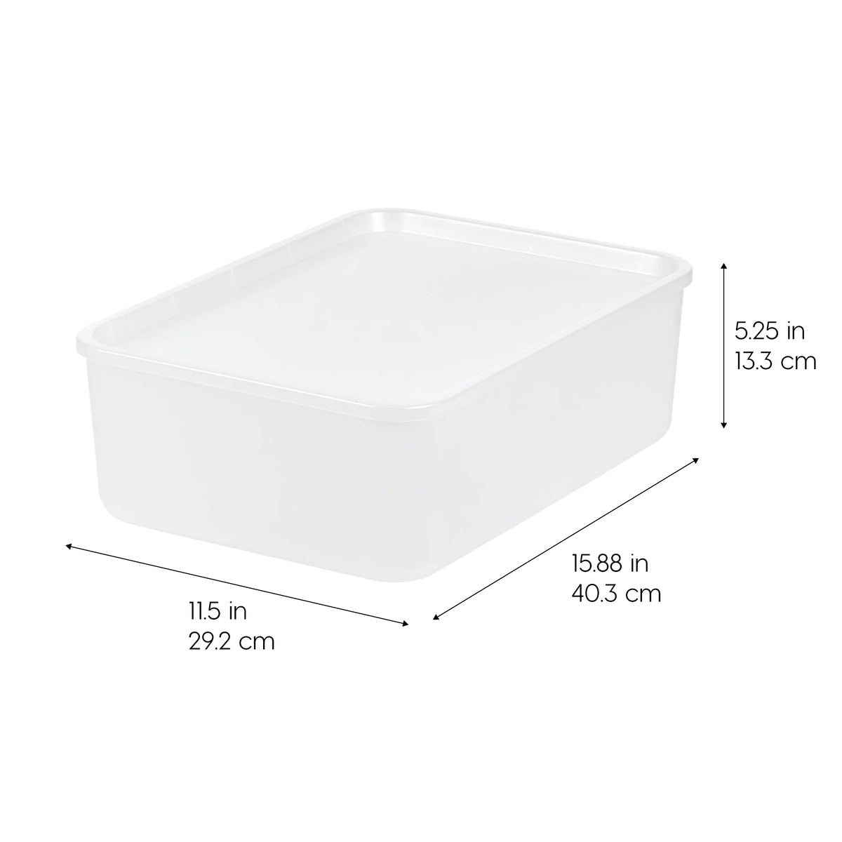 Small Plastic Modular Storage Basket with Lid 4 Pack | Medium Deep