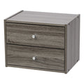 Modular Wood Stacking Box with Drawers | Gray