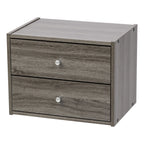 Modular Wood Stacking Box with Drawers | Gray