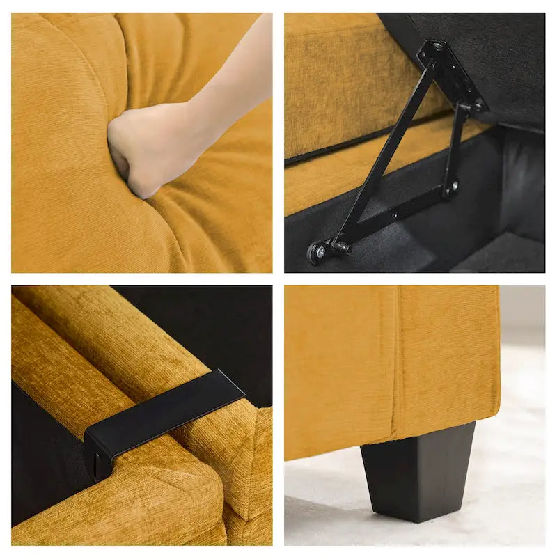 Versatile Chenille Storage Loveseat Sofa