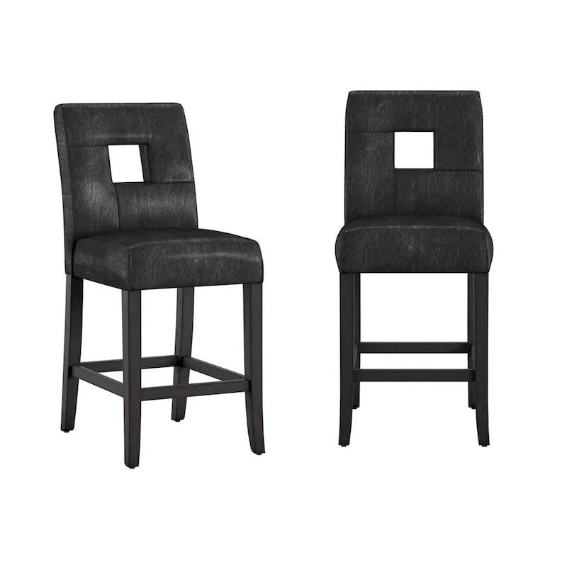 Brda Keyhole Counter Height High Back Stools - Set of 2