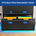 Moasis Lateral Filing Cabinet with LED Lighting and 2 Drawers for Home Office