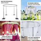 Efavormart 10ft | 4 Post Gold Metal DIY Photography Backdrop Stand, Wedding Arch Canopy Tent