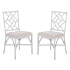 Set of 2 SAFAVIEH Maye Rattan Accent Chairs with Cushions - Dimensions: 18.5" W x 20.9" L x 35.8" H