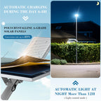 Tri-Color Solar Street Lights Outdoor - 5800W Solar Parking Lot Lights Commercial with 3 Color Temperatures, Solar Street Light Dusk to Dawn Street Lights Solar Powered for Outside Yard Garden