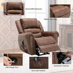 Comfortable Power Lift Recliner Chair with Breathable Fabric, Massage, Heat, and USB Charging Port