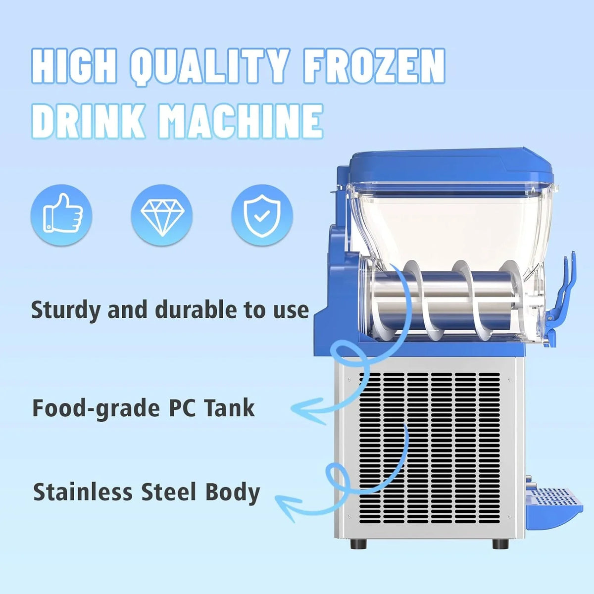 Commercial Slushy Machine - 1000W 30L Tanks Slush Maker Machine 304 Stainless Steel Commercial Margarita Machines Efficient Cooling the Ideal Slushie Maker for Bars Cafes Restaurants