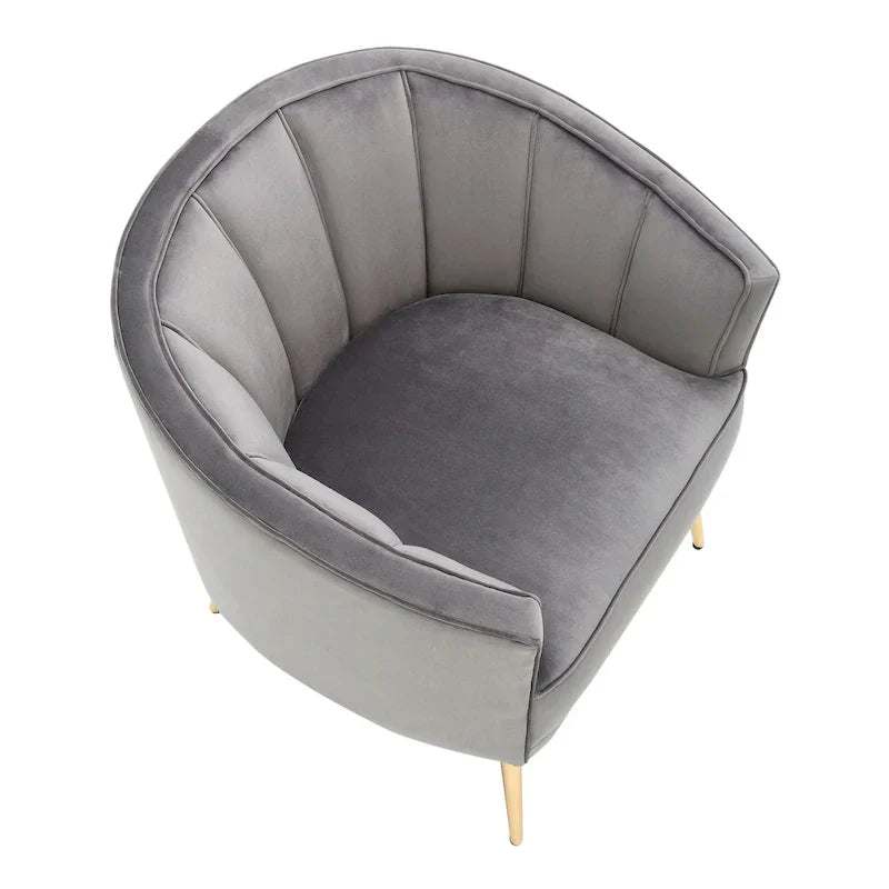 Randolf Velvet Accent Chair in Silver Orchid