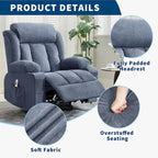 Recliner Chair, Rocking Chairs with Massage and Heat, Side Pockets and Cup Holder