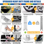 HOTEEL 10x15 Heavy Duty Canopy Tent - Commercial Pop Up with UV50+, Thick Hexagonal Frame, 4 Sidewalls, Anti-Pooling Design & Roller Bag (Black)
