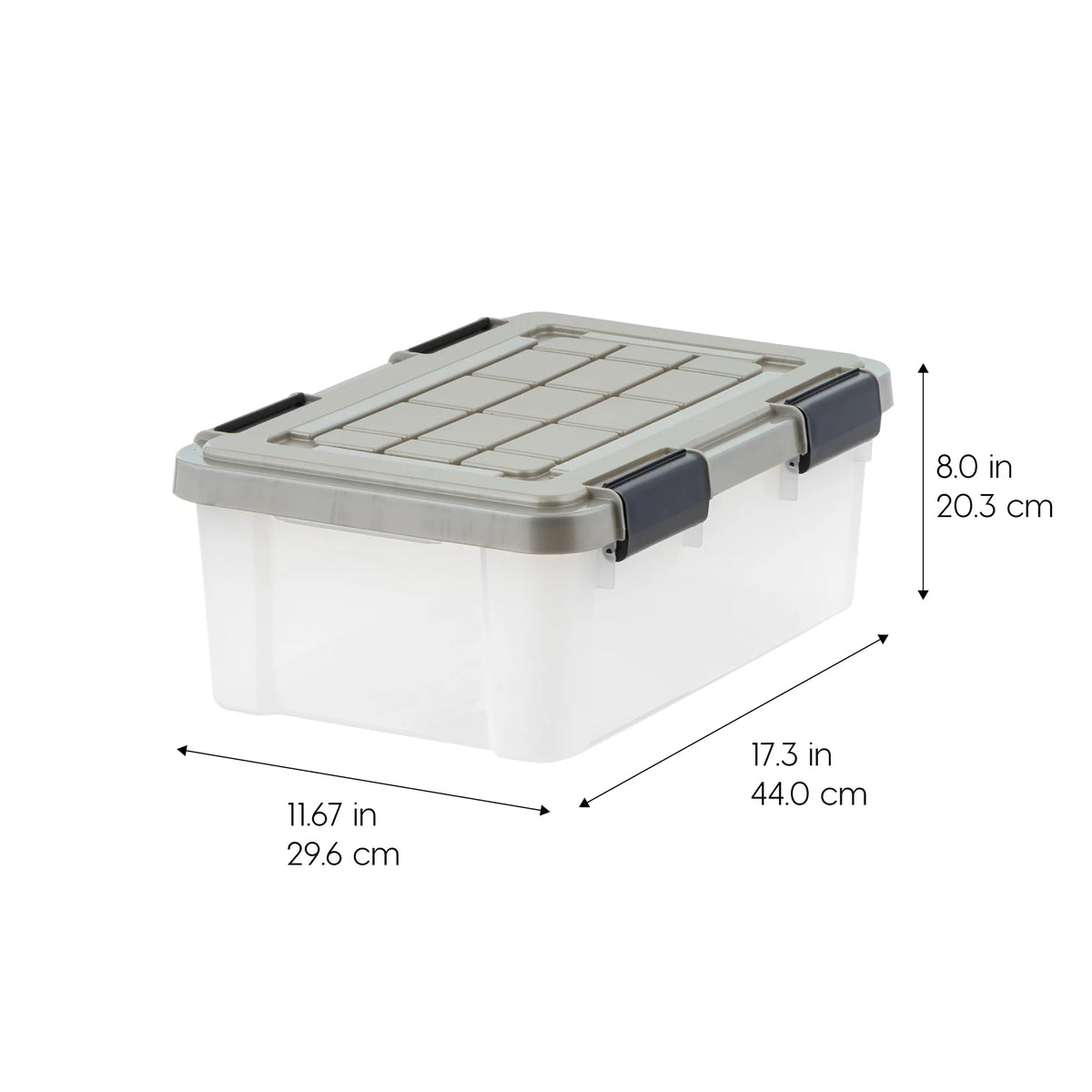 Storage Bins with Gasket Seal Lid 3Pack - Latching Tote - Clear/Chrome | S