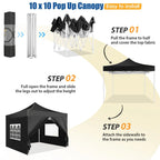 HOTEEL 10x15 Heavy Duty Canopy Tent ,Pop up Canopy for Parties Wedding,Commercial Easy up Gazebo with Roller Bag,UV 50+ &,White