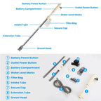 Multi Functional Electric Aquarium Gravel Cleaner Kit Fish Tank Vacuum Water Changer