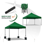Alden Design Adjustable 10' x 10' Commercial Pop-up Canopy with Wheeled Carry Bag, Blue