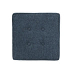 Navy Blue Woven Fabric Storage Ottoman - 18-Inch Square Tray Top