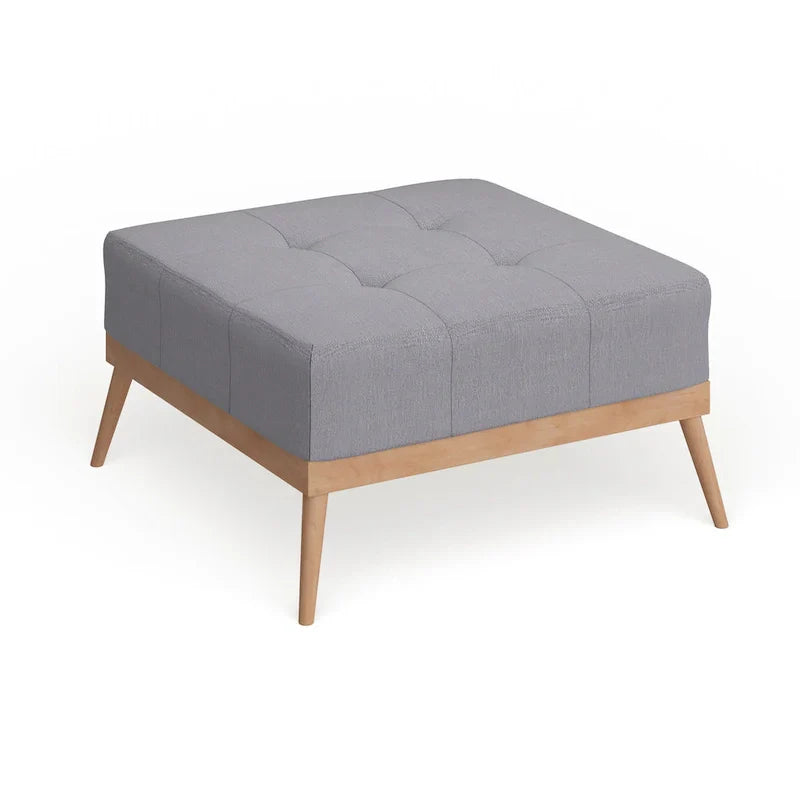 Christopher Knight Home Carson Lund Mid-Century Tufted Fabric Square Ottoman