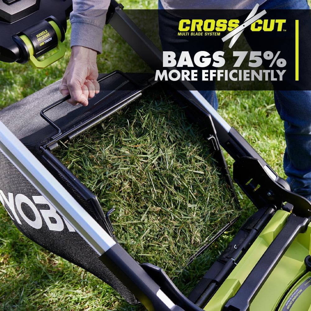 Ryobi 40V HP Brushless 21-in Self-Propelled AWD Lawn Mower – Whisper Series – Includes (2) 6.0Ah Batteries and Charger