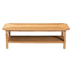 Minahasa Bohemian Braided Rattan Coffee Table in Light Honey