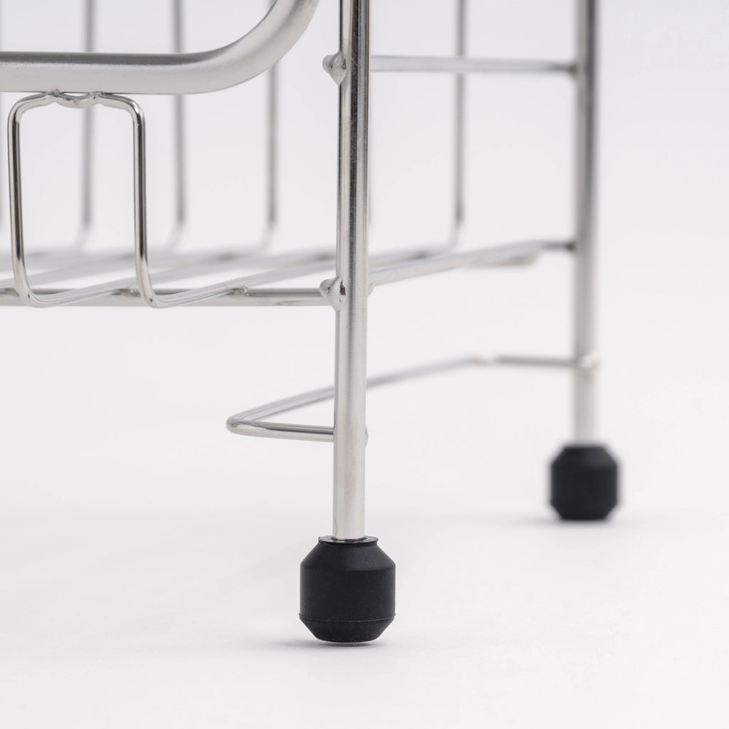 Stainless Steel 2-tier Slim-sized Dish Rack, Black | Black