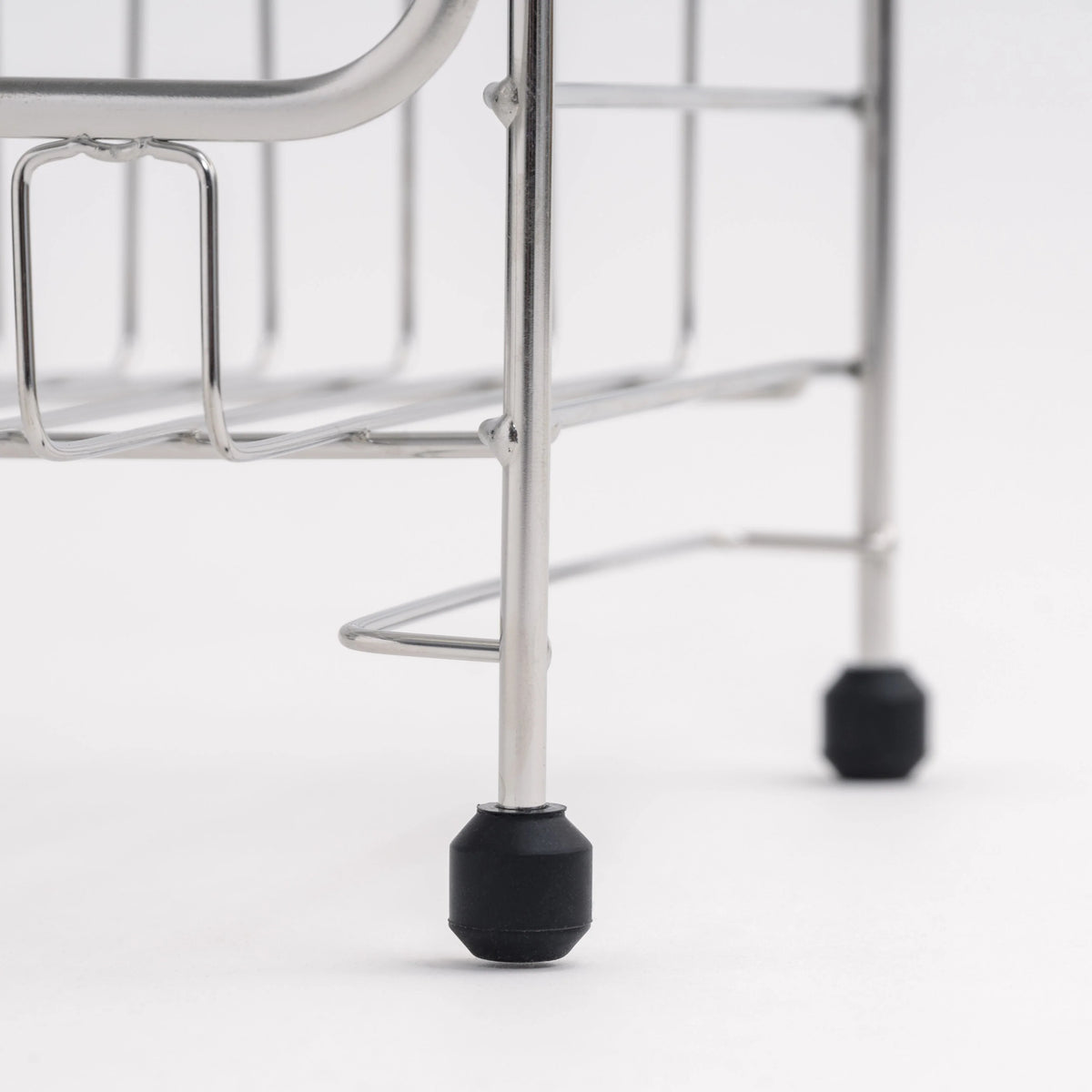Stainless Steel 2-tier Slim-sized Dish Rack, Black | Black