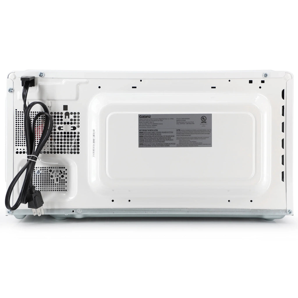 Galanz 1.1 cu ft 1000W Countertop Microwave Oven in White with One Touch Express Cooking