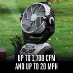 POWER+ Portable Misting Fan - 18" Outdoor Electric, 5 Speeds