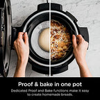 OL701 14 in 1 SMART XL 8 Qt. Pressure Cooker Steam Fryer with SmartLid & Thermometer Auto Steam Release, that Air Fries, Proofs & More, 3 Layer Capacity, 5 Qt. Crisp Basket, Silver/Black