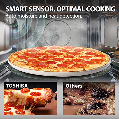 Toshiba Air Fryer Combo 4 in 1 Countertop Microwave Oven, Smart Sensor, Convection, Mute Function, Position Memory 13.6" Turntable, 1.5 Cu Ft, 1000W, Silver, ML EC42P(SS): Home & Kitchen