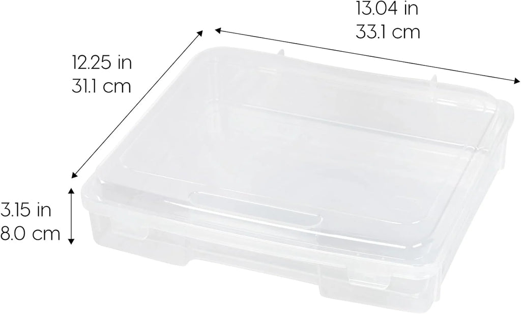 Board Game Storage Craft Organizer Box with Snap-Tight Latch Lid, 2-Pack
