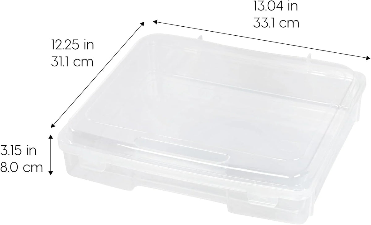 Board Game Storage Craft Organizer Box with Snap-Tight Latch Lid, 2-Pack