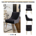 SEYNAR Set of 6 Modern Glam Boucle Velvet Dining or Vanity Chairs with Rear Handle