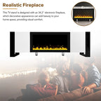 Contemporary TV Stand with Electric Fireplace - Fits TVs Up to 78 Inches