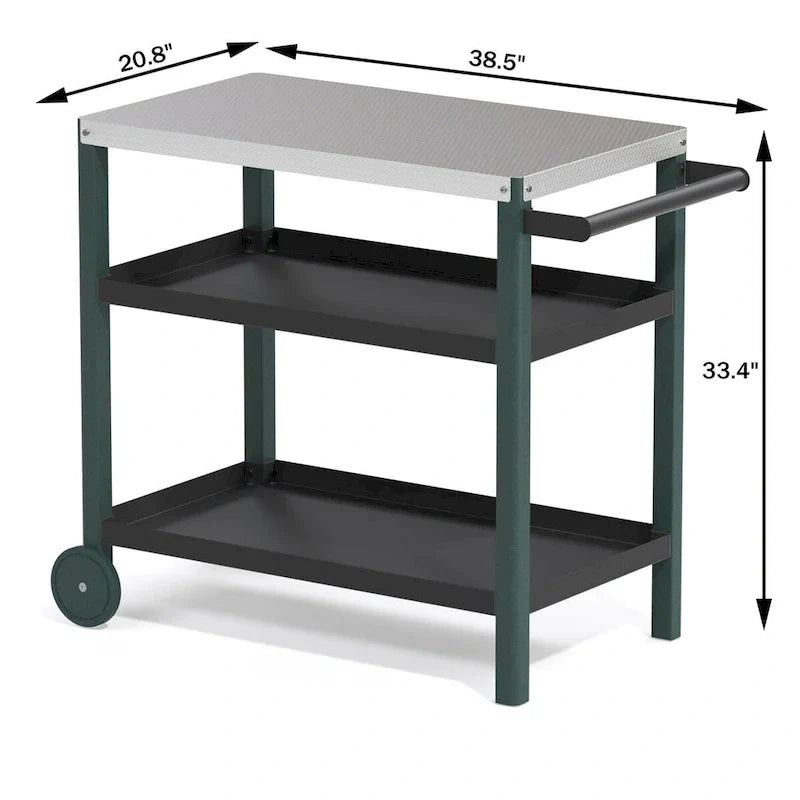 Portable Kitchen Island Grill Cart for Patios