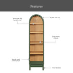 Better Homes & Gardens Juliet Narrow Arch Bookcase, Deep Green and Light Honey