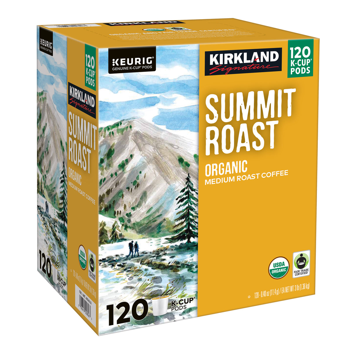 Kirkland Signature Coffee Organic Summit Roast K - Cup Pod, 120 - Count