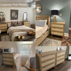 Modern Boho 3-Drawer Rattan Dresser - Stylish Chest of Drawers with Ample Storage for Your Bedroom