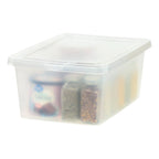 17 Quart Plastic Storage Bin Tote Organizing Container with Latching Lid for Shoes, Heels, Art Supplies, Stackable and Nestable, 4 Pack, Clear