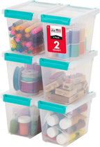 2 Qt. Craft Storage Bins with Lids, Tall, 6-Pack