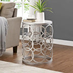 FirsTime & Co. Gilded Circles Iron Table - 16.75 x 16.75 x 22 in, American Design