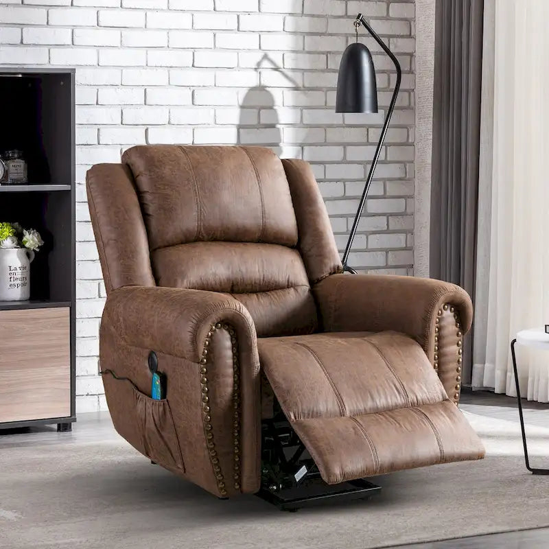 Comfortable Power Lift Recliner Chair with Breathable Fabric, Massage, Heat, and USB Charging Port