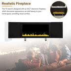 Contemporary TV Stand with Electric Fireplace - Fits TVs Up to 78 Inches